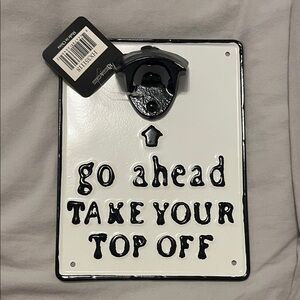 Black and White Wall Mounted Bottle Opener brand new never used